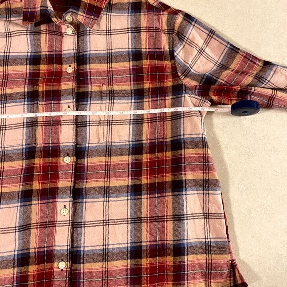 Old Navy The Boyfriend Shirt Women's Flannel Shirt Size Small Pink Blue Long sle - Picture 5 of 6